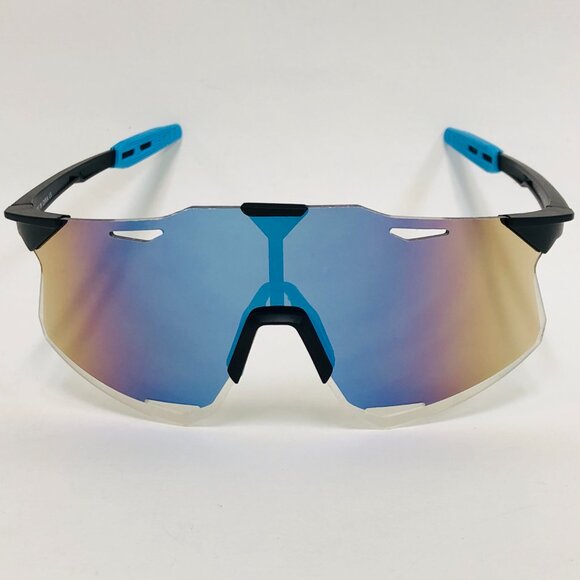 Sport Men Sunglasses Blue Mirror Single One Piece Lens Oversize Wrap Around UV - Picture 3 of 3